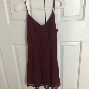 hollister maroon lace dress